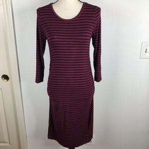LIZ LANGE MATERNITY STRIPE PULLOVER DRESS